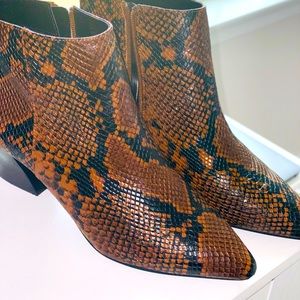 Snakeprint western booties